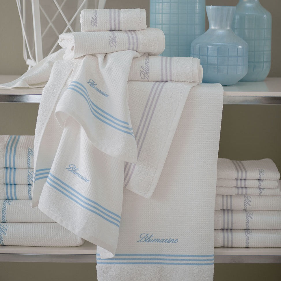 Set Asciugamani 5 pezzi in Spugna di Cotone con Balza Jacquard - Tennis Club