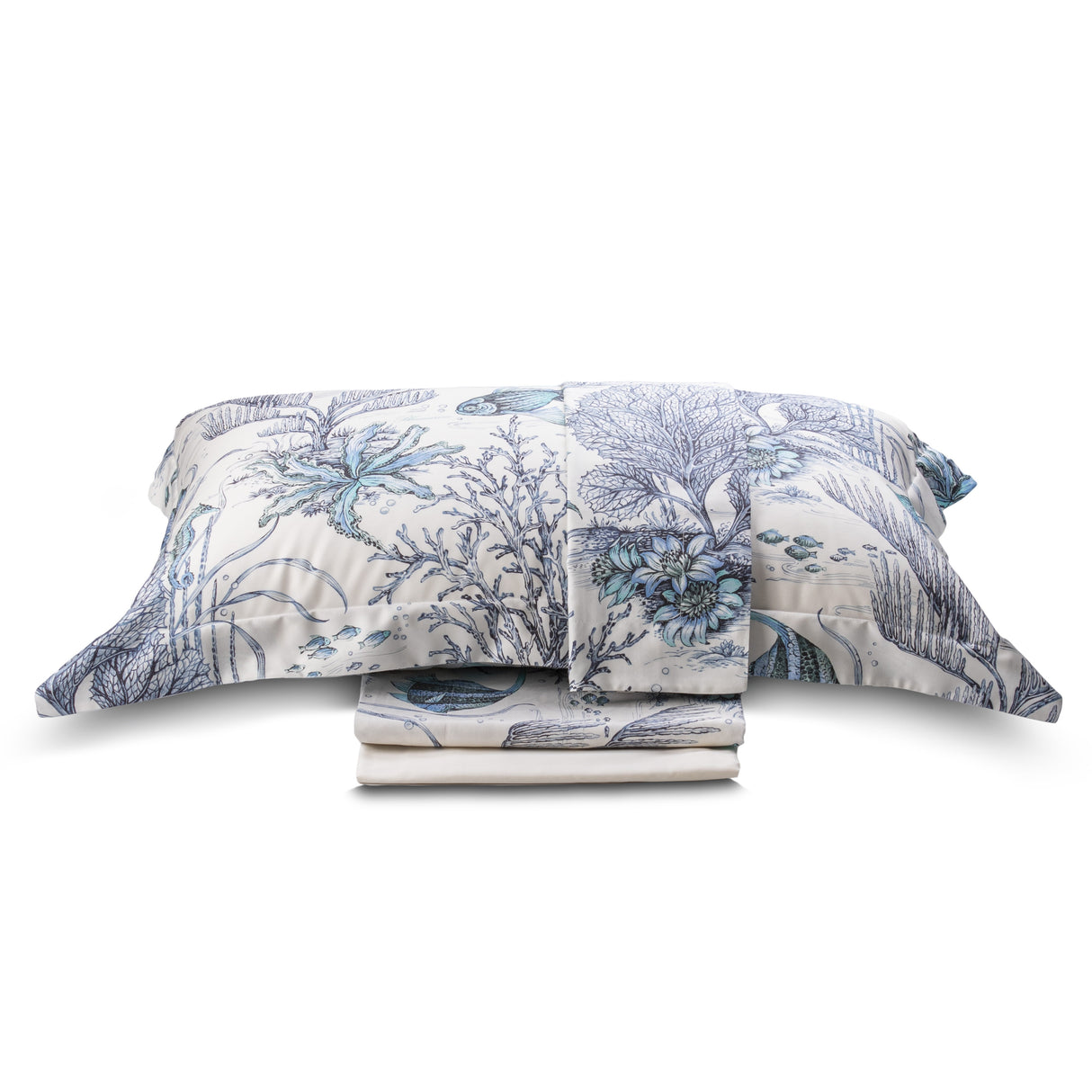 Completo Lenzuola Copriletto in Raso di Cotone Stampato - Tropical