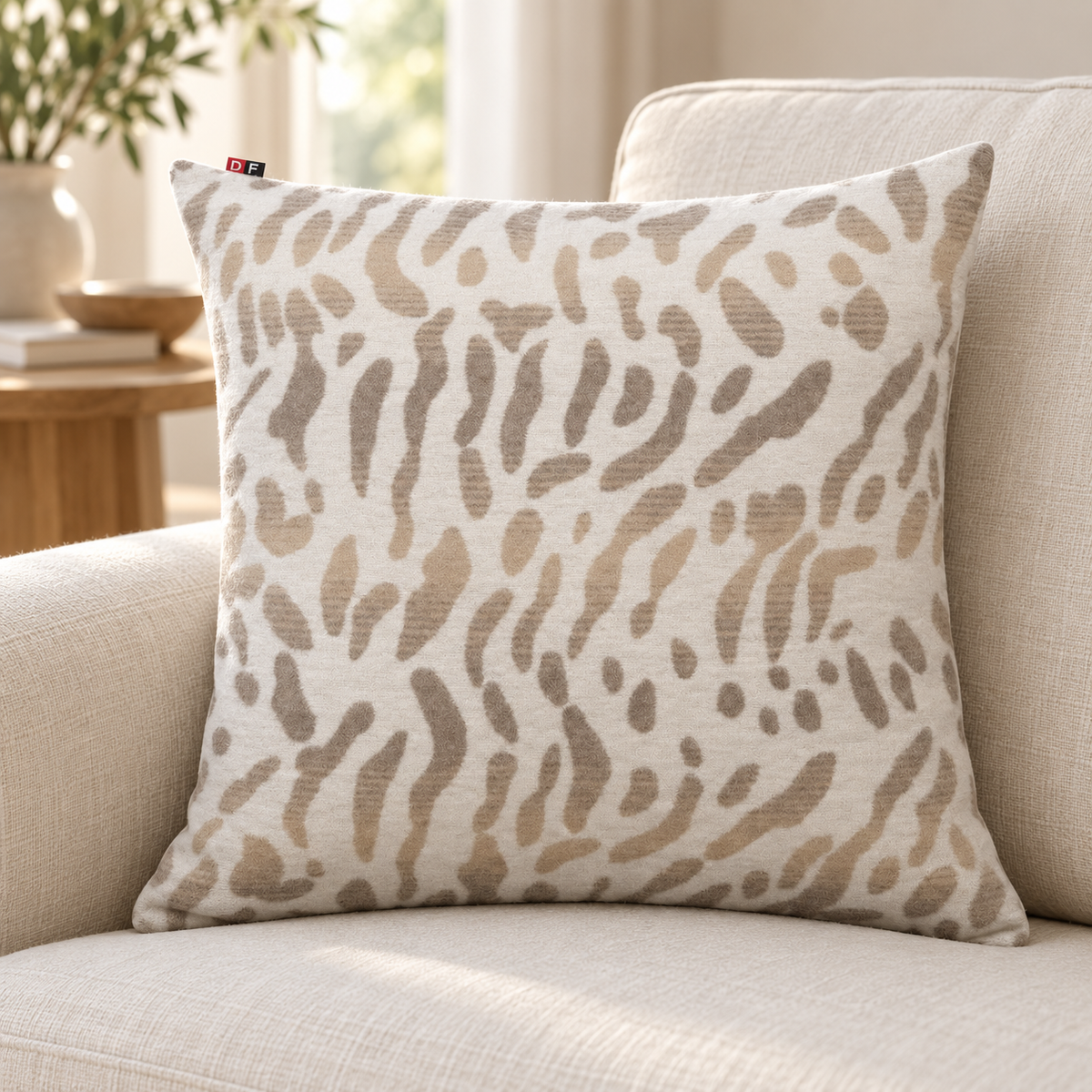 Copricuscino in cotone Fantasia - Snow Leopard