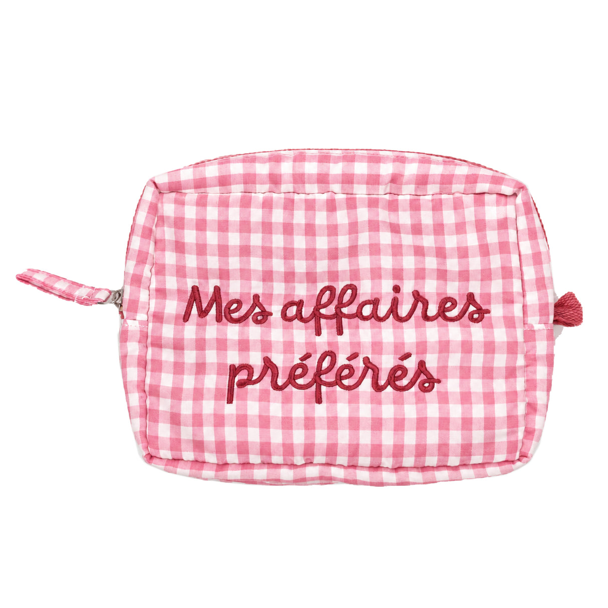 Pochette a Quadretti con Scritta Ricamata - Anna