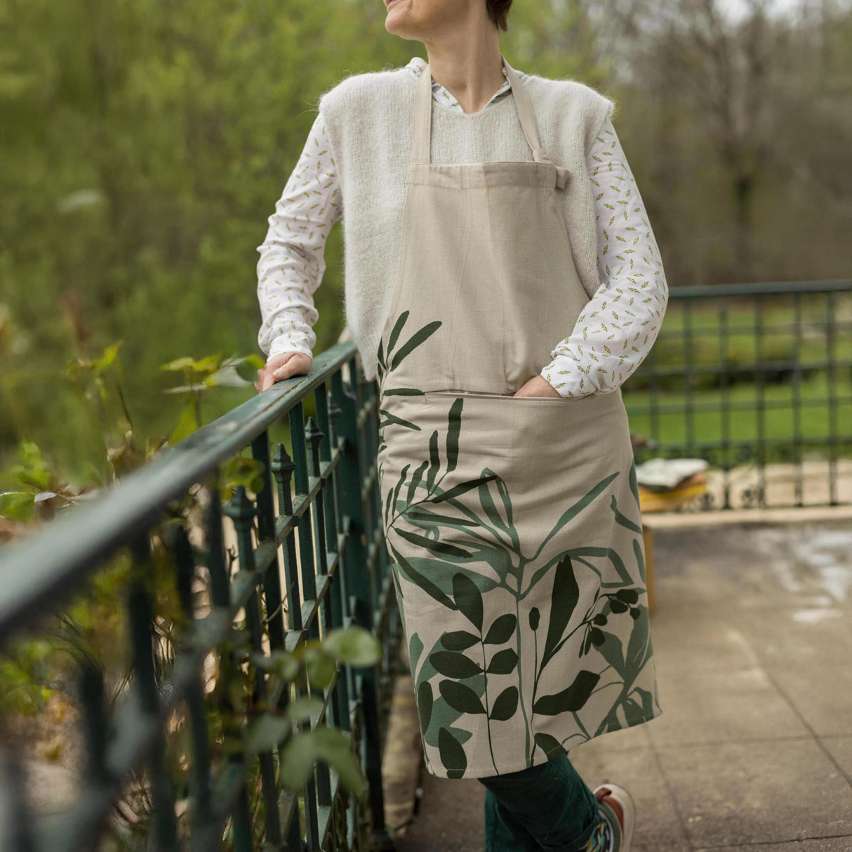 Grembiule in Puro Cotone Fantasia Floreale - Majda