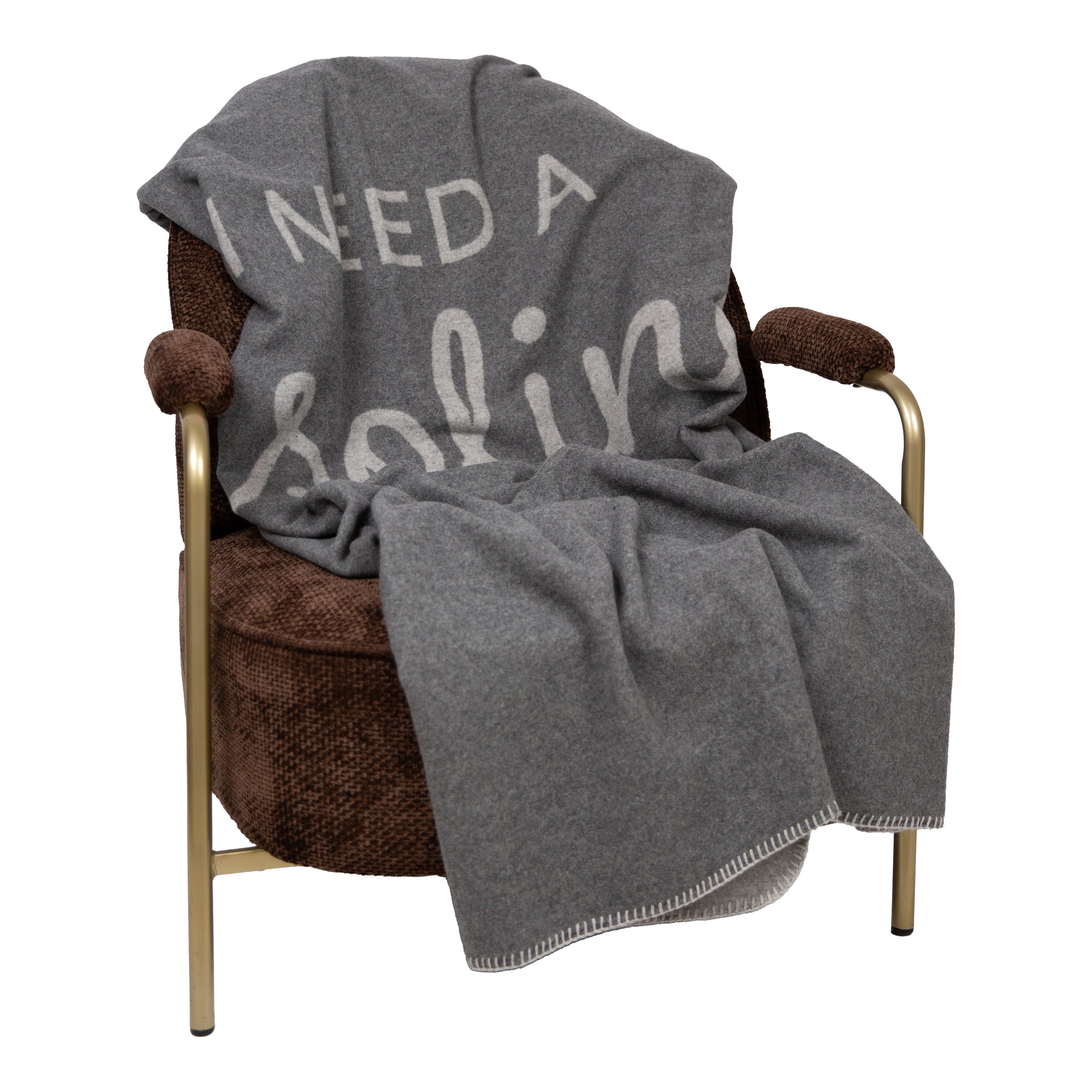 Plaid in Lana Cotta con Scritta - Pisolino