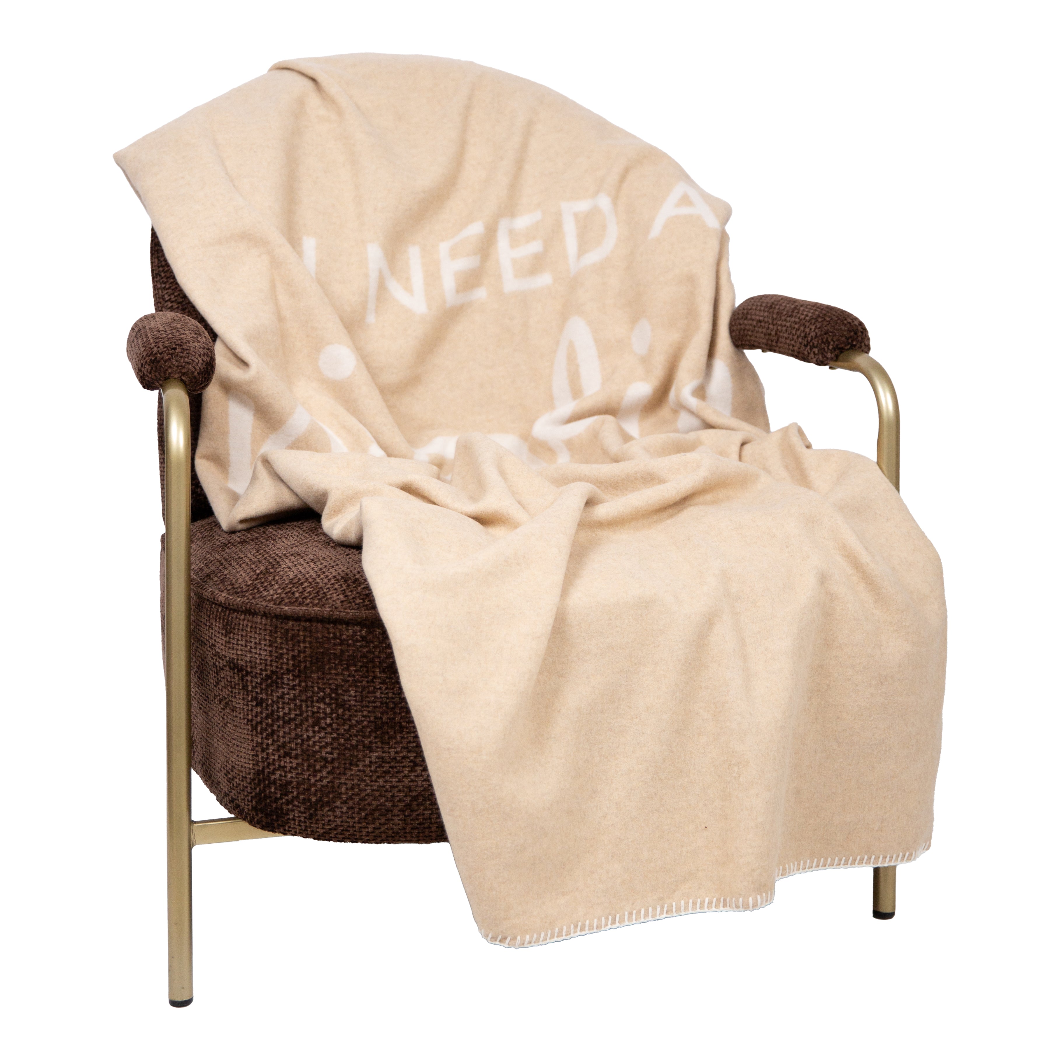 Plaid in Lana Cotta con Scritta - Pisolino