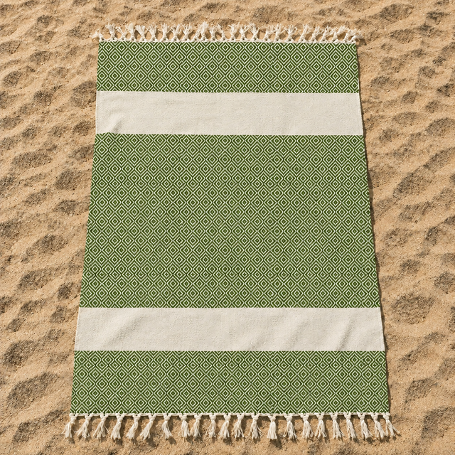 Telo Mare in Fouta di Puro Cotone Geometrico - Corfù