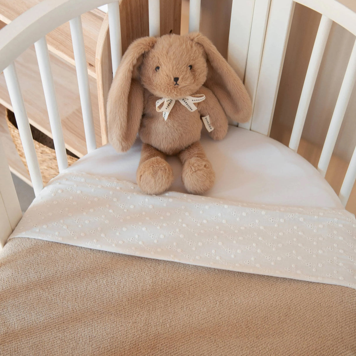 Lenzuolino in Bambù Organico e Cotone con Bordo Sangallo - Sangallo