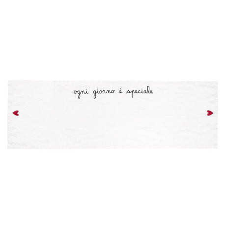 Runner in Lino Stonewashed Stampa - Ogni Giorno è Speciale