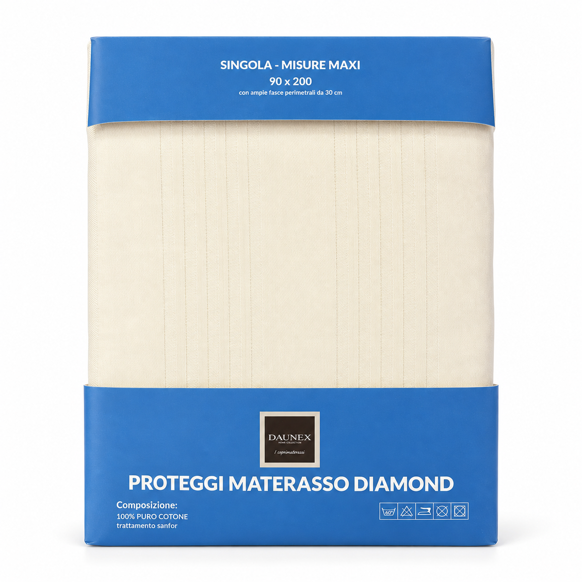 Coprimaterasso in Puro Cotone con trattamento Sanfor - Diamond