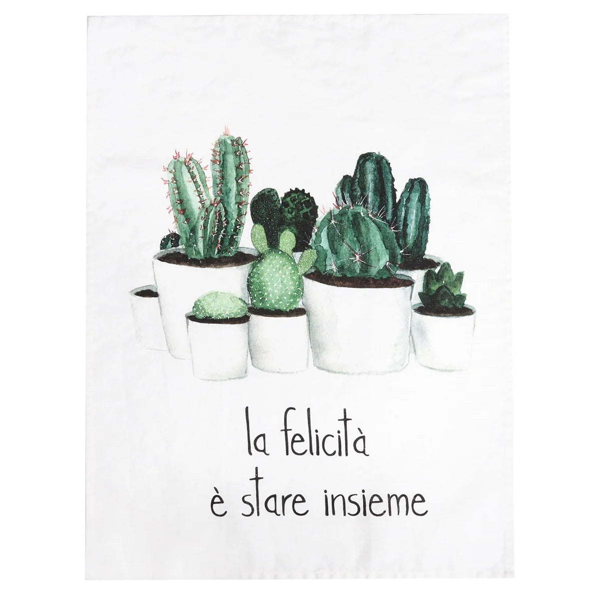 Canovaccio in Lino Stonewashed - Piante Grasse la Felicità