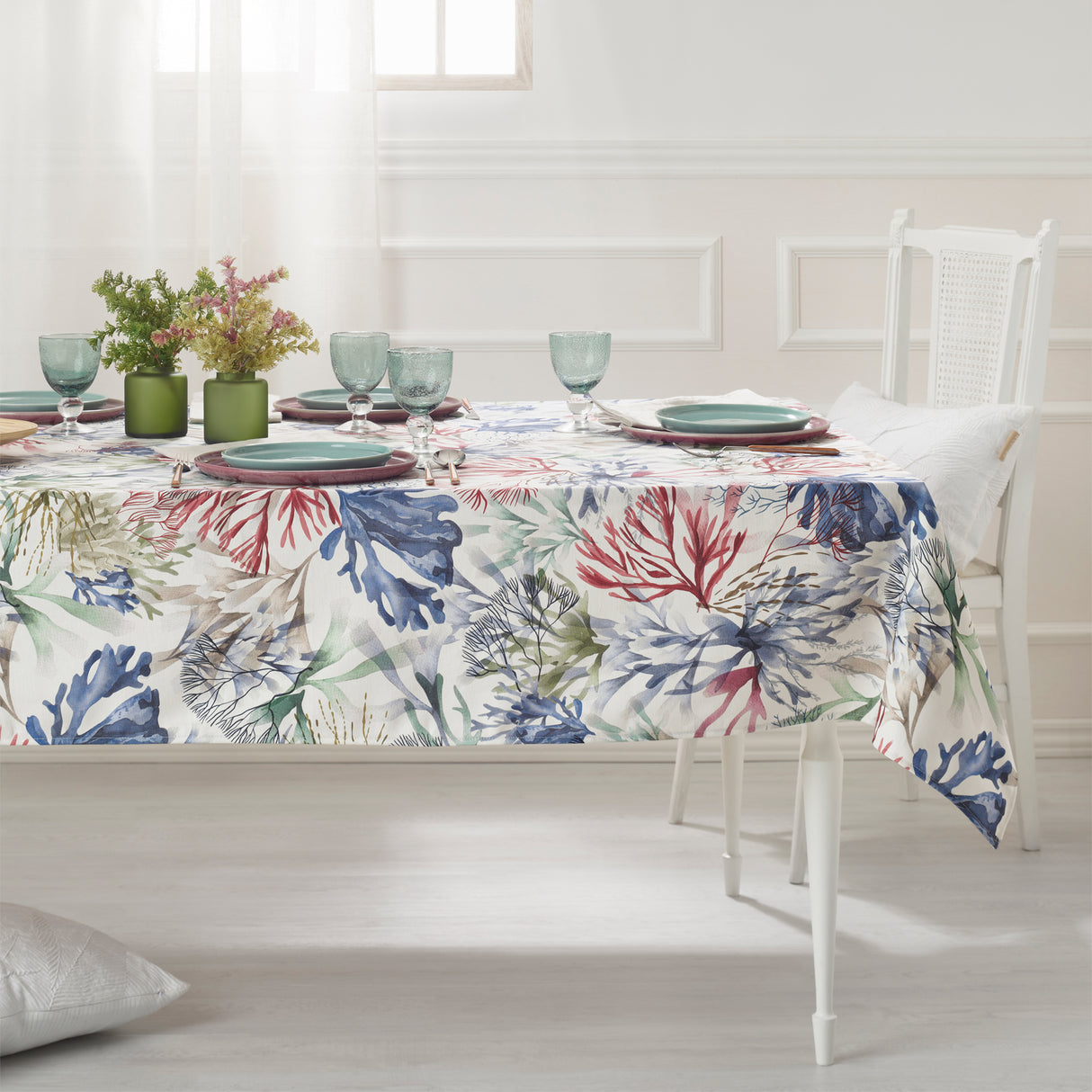 Tovaglia Antimacchia in Cotone Resinato - Marine