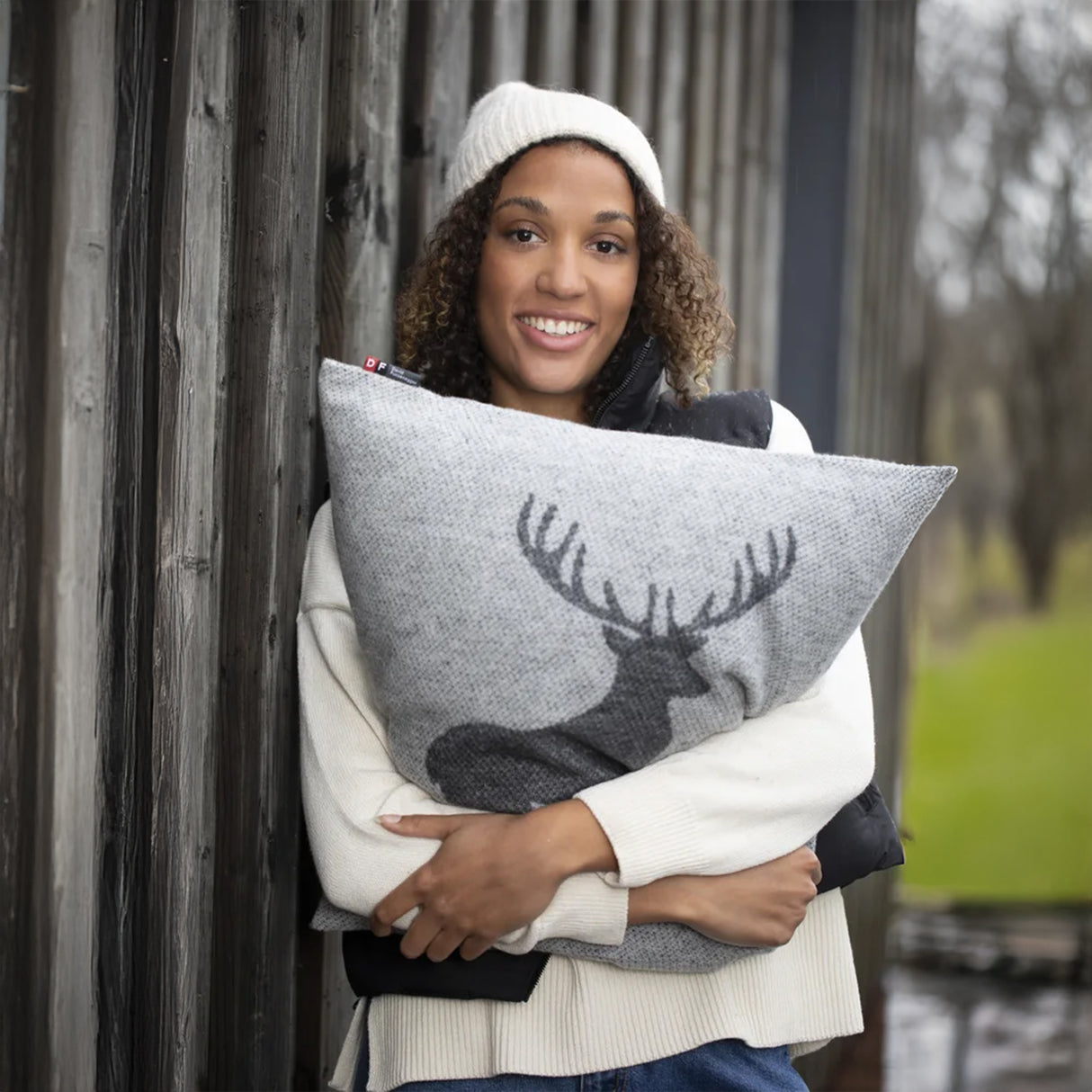 Copricuscino in cotone Fantasia - Stag