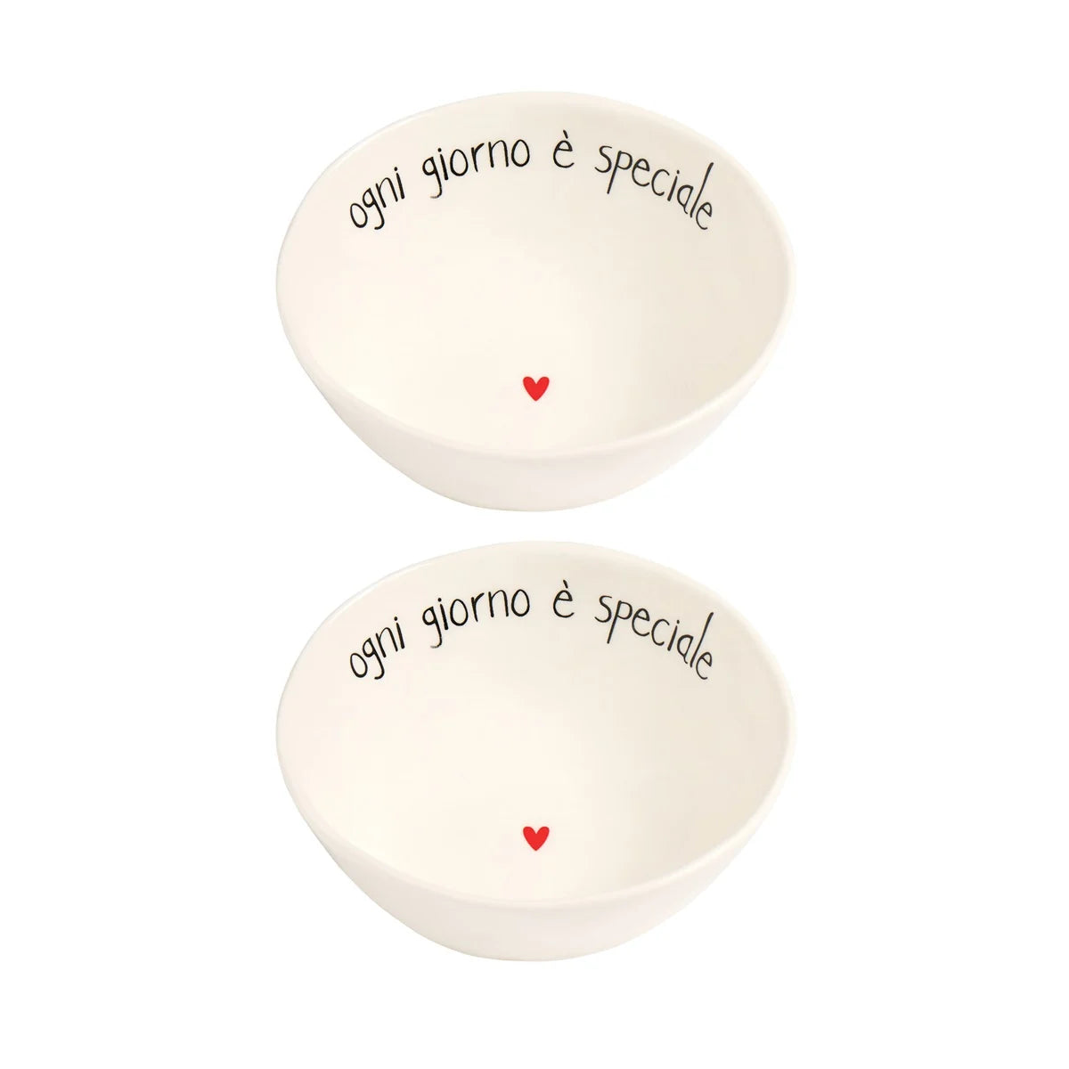 Set 2 Ciotole in Grès Serigrafata - Ogni Giorno è Speciale