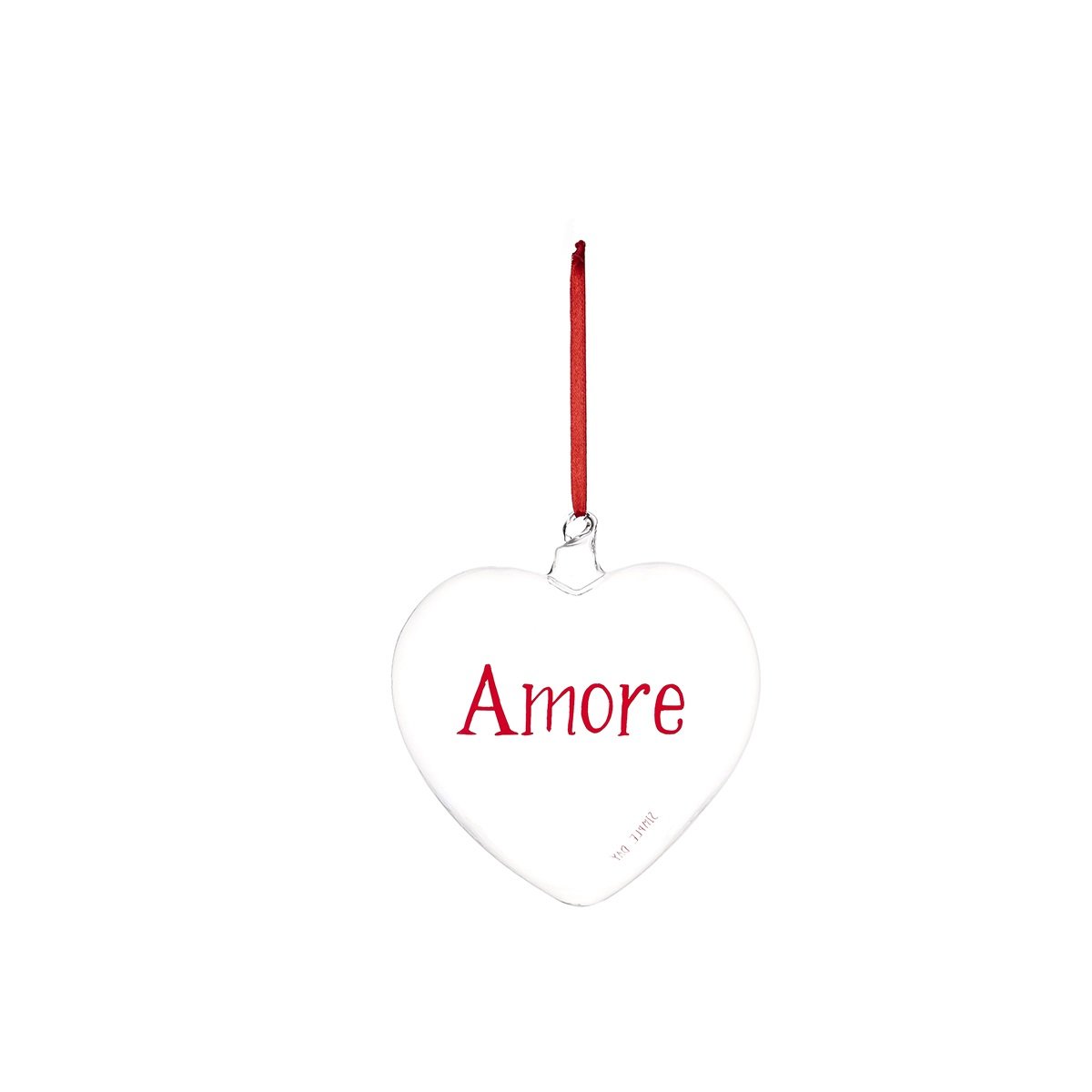 Cuore Decorativo in Vetro Borosilicato Serigrafato - Amore