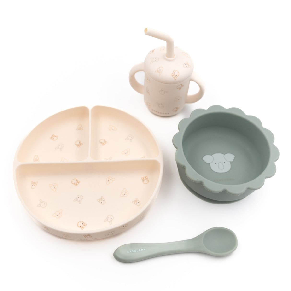 Set da Pranzo da Bambino in Silicone LFGB - Animal Friends