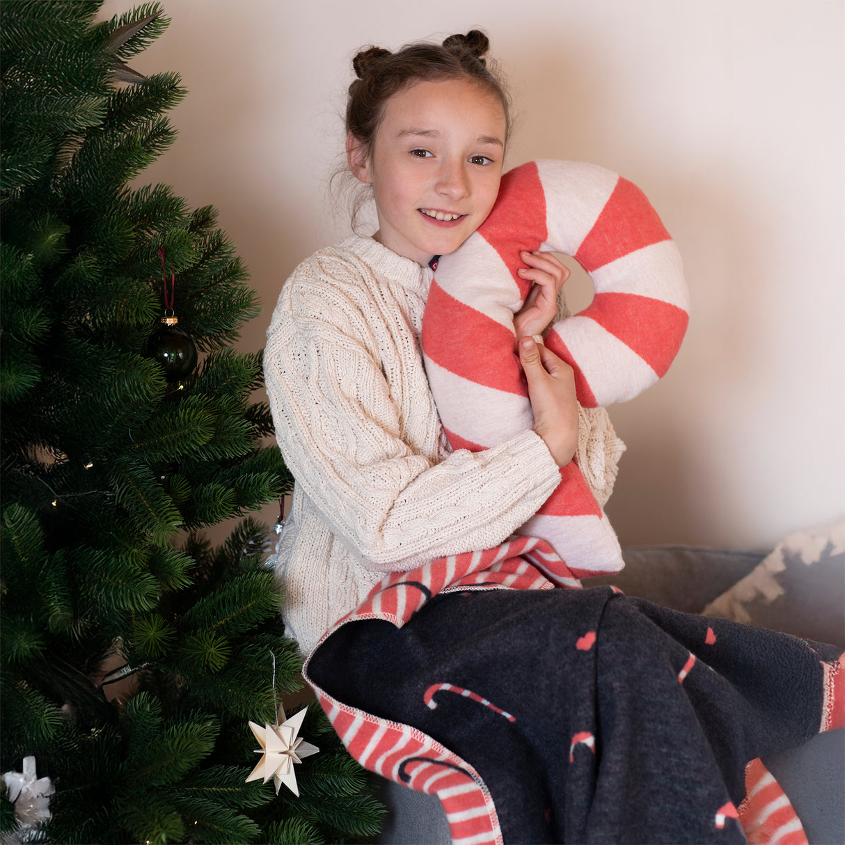 Cuscino in Cotone a Forma di Caramella - Candy Cane