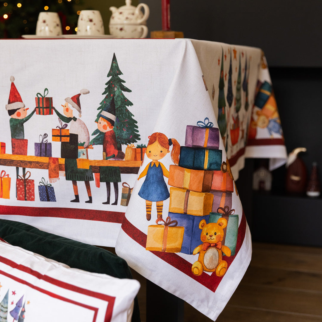 Tovaglia in Puro Cotone Fantasia Natalizia - Christmas Factory