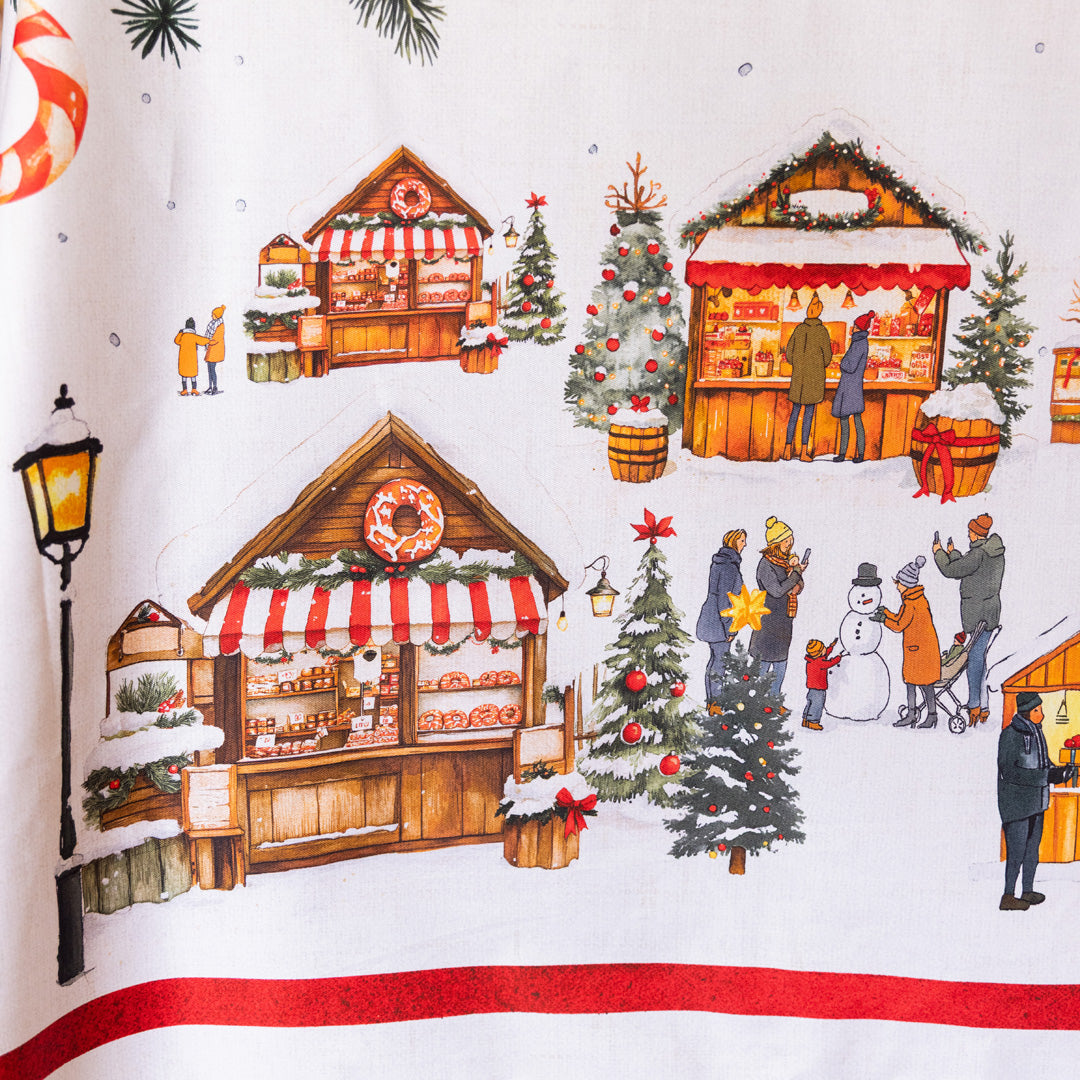 Tovaglia in Puro Cotone Fantasia Natalizia - Christmas Village