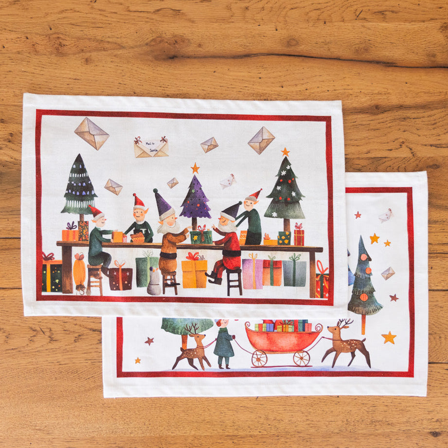 Set 2 Americani in Puro Cotone Fantasia Natalizia - Christmas Factory