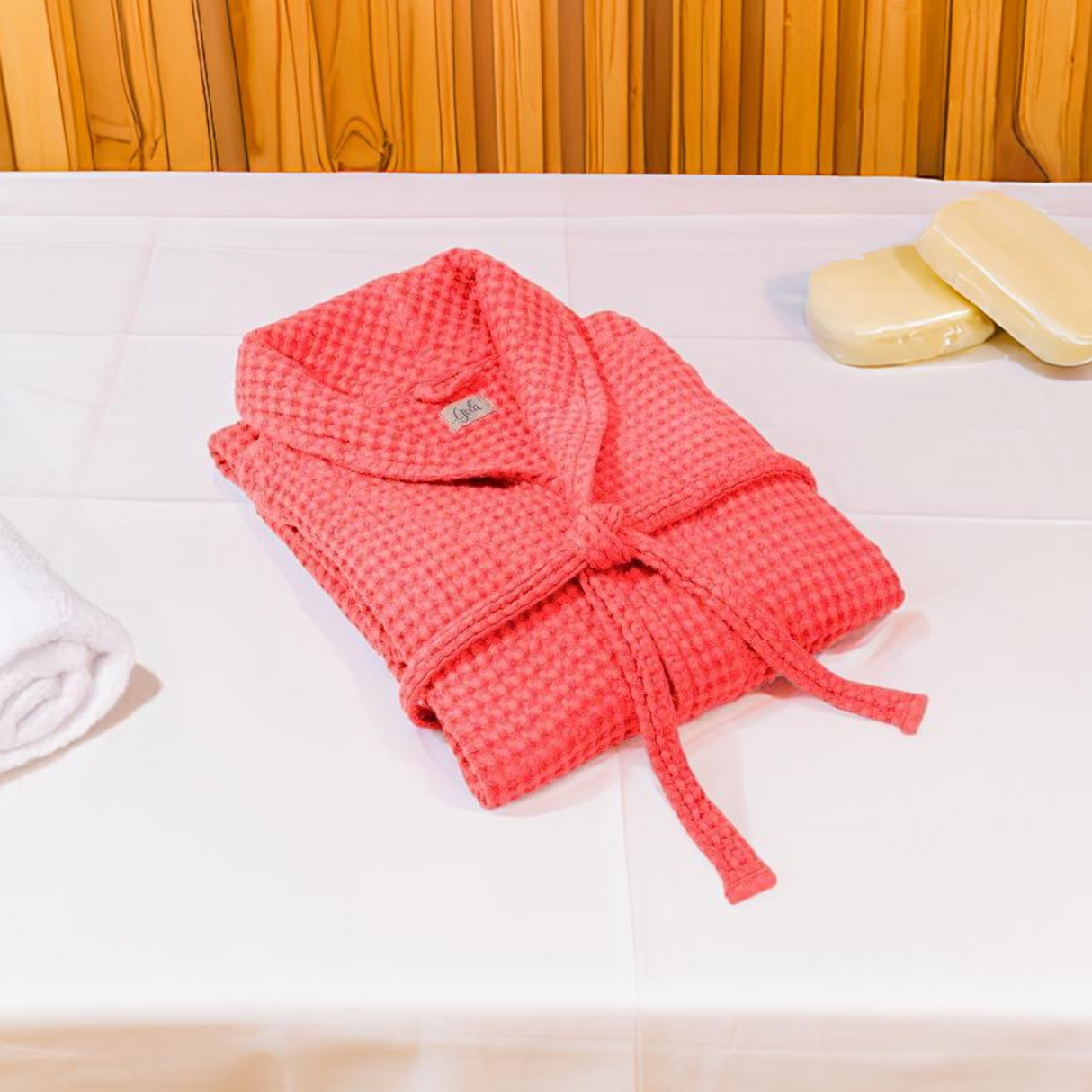 Accappatoio Scialle Nido d'Ape in puro Cotone - Jaspy