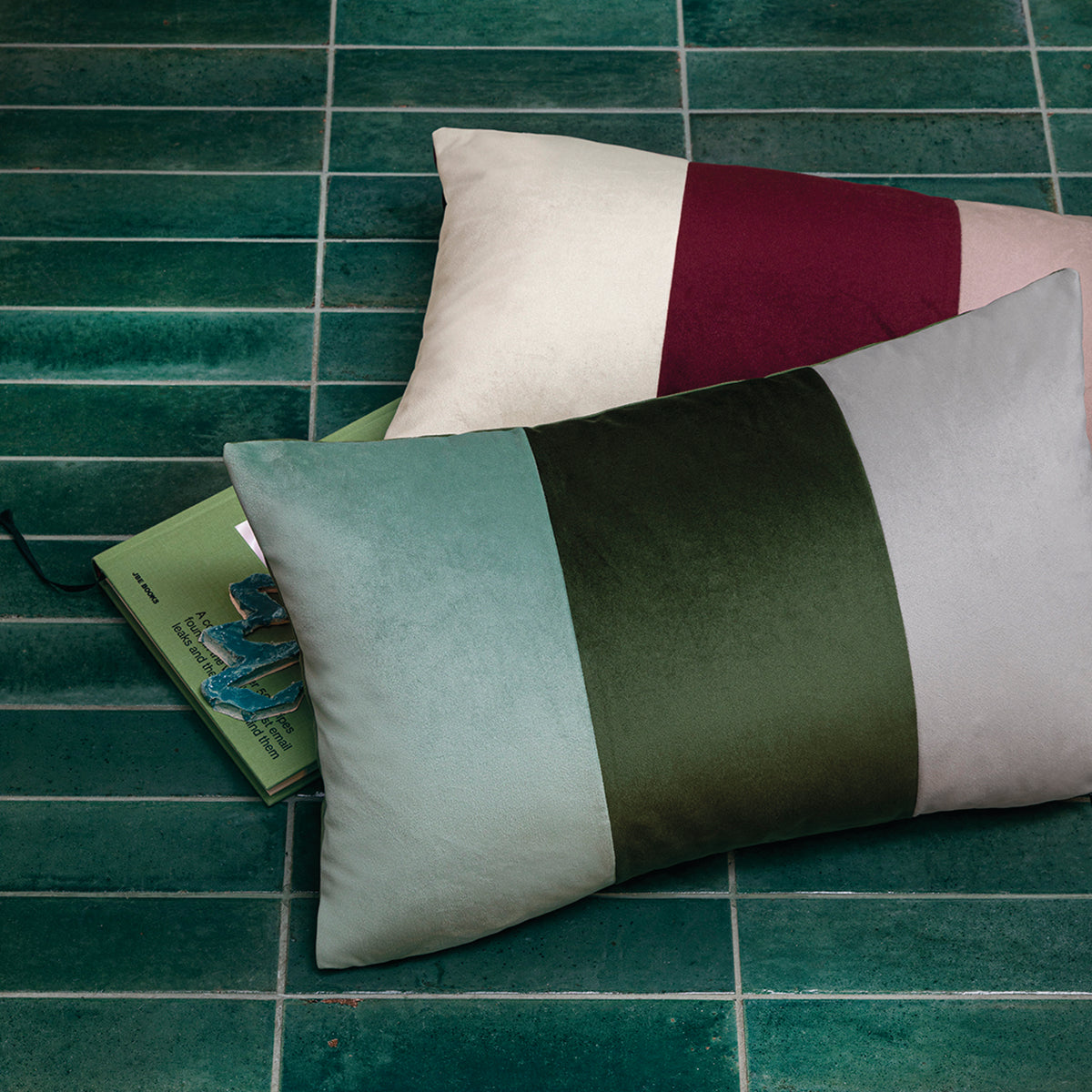 Cuscino in Velluto con Tecnica Patchwork Rettangolare - Arcimboldi Patchwork