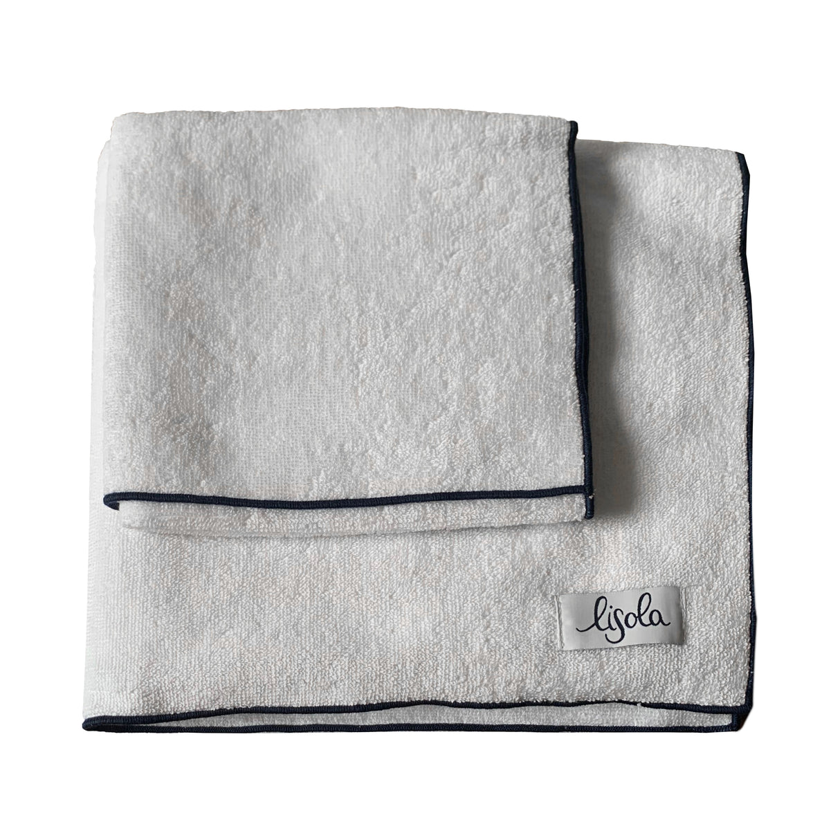 Coppia di Asciugamani in Spugna di Cotone con finiture Overlock - Reunus