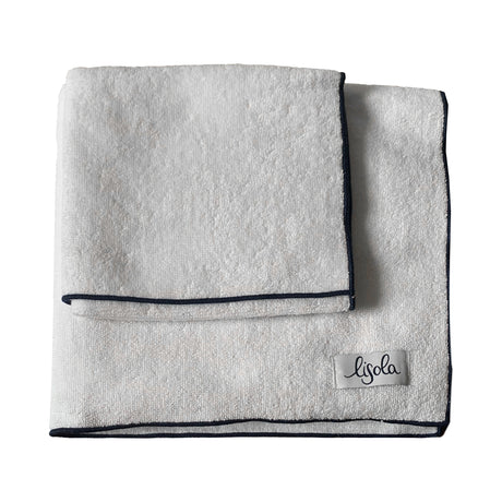 Coppia di Asciugamani in Spugna di Cotone con finiture Overlock - Reunus