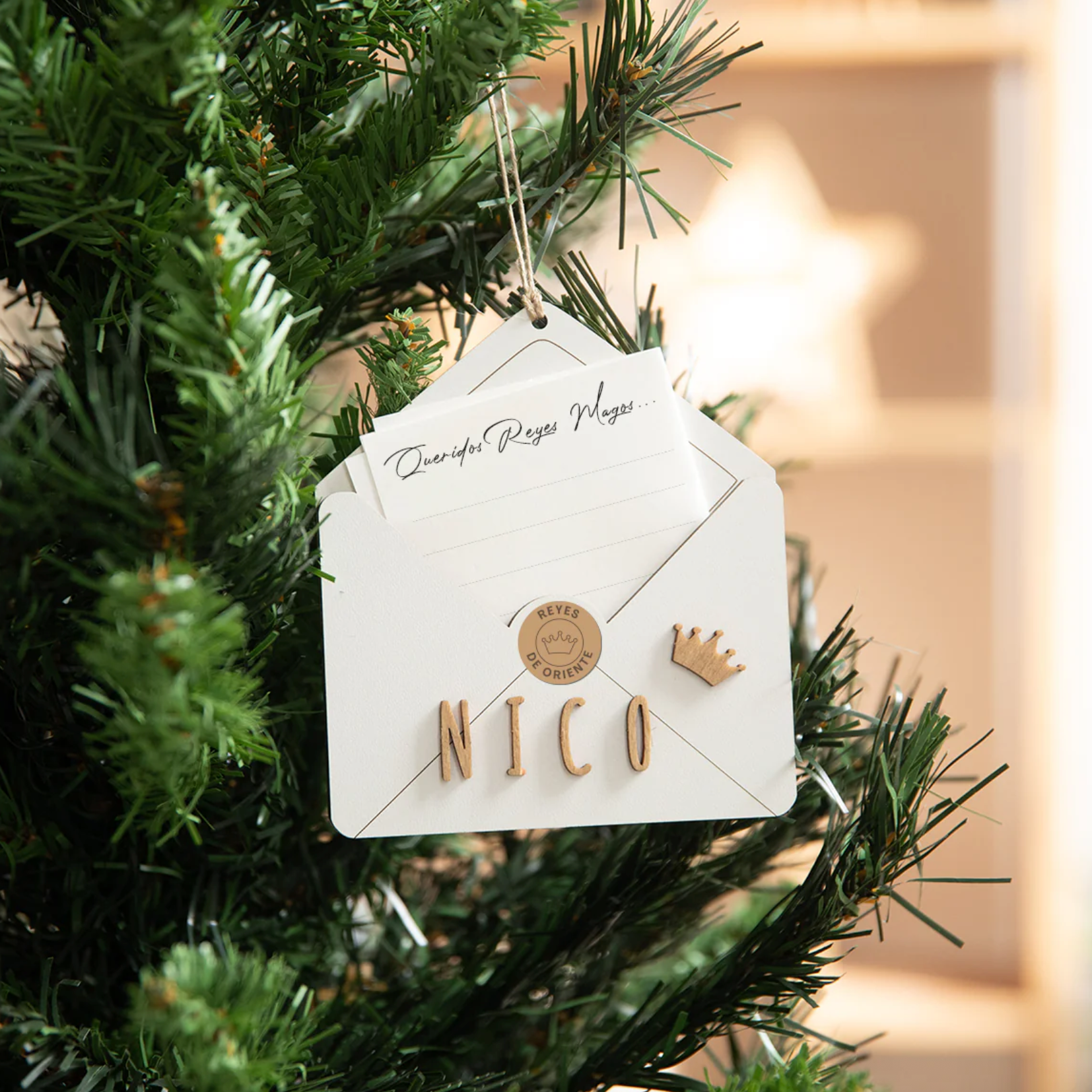 Addobbo Natalizio Personalizzabile in Legno - Busta
