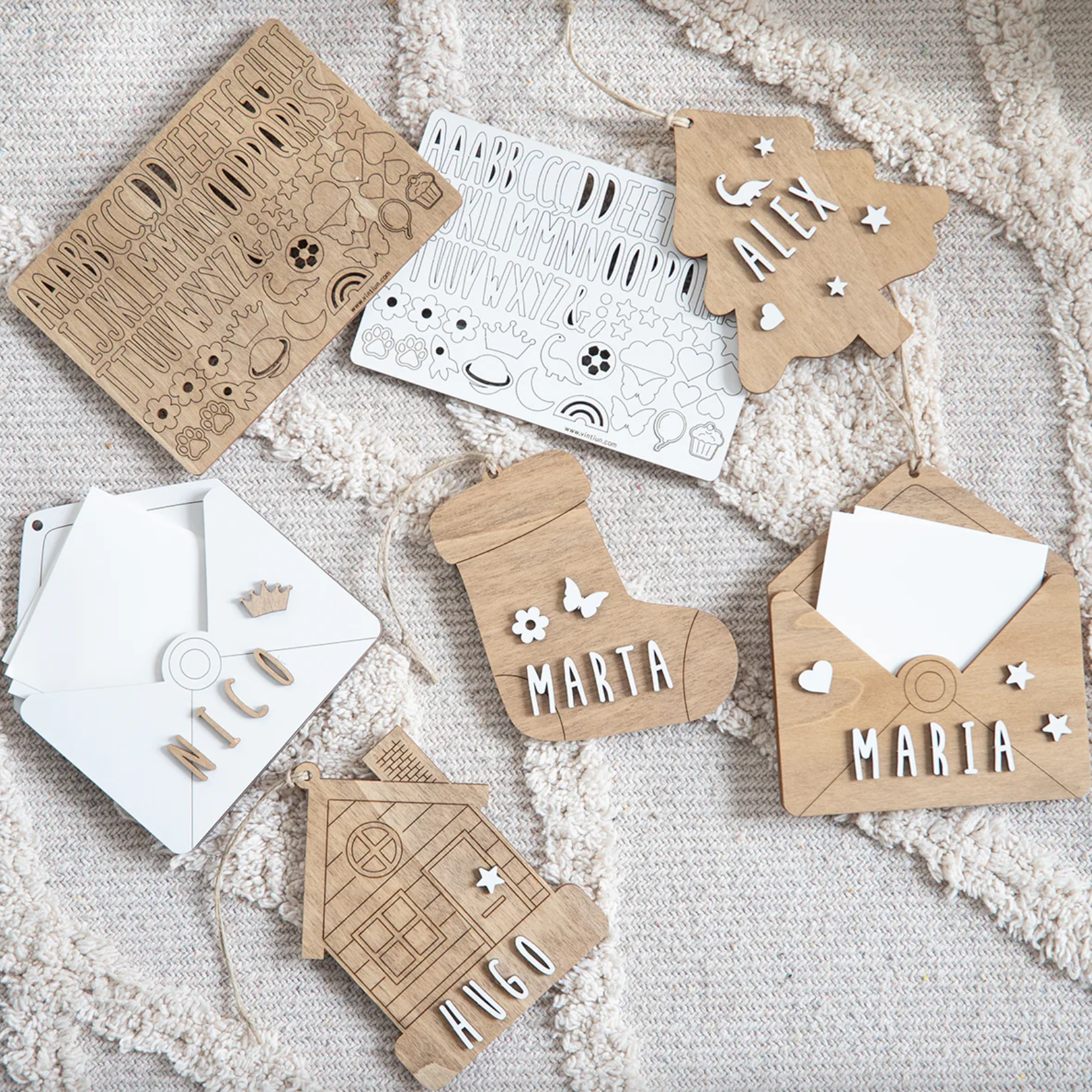 Addobbo Natalizio Personalizzabile in Legno - Busta