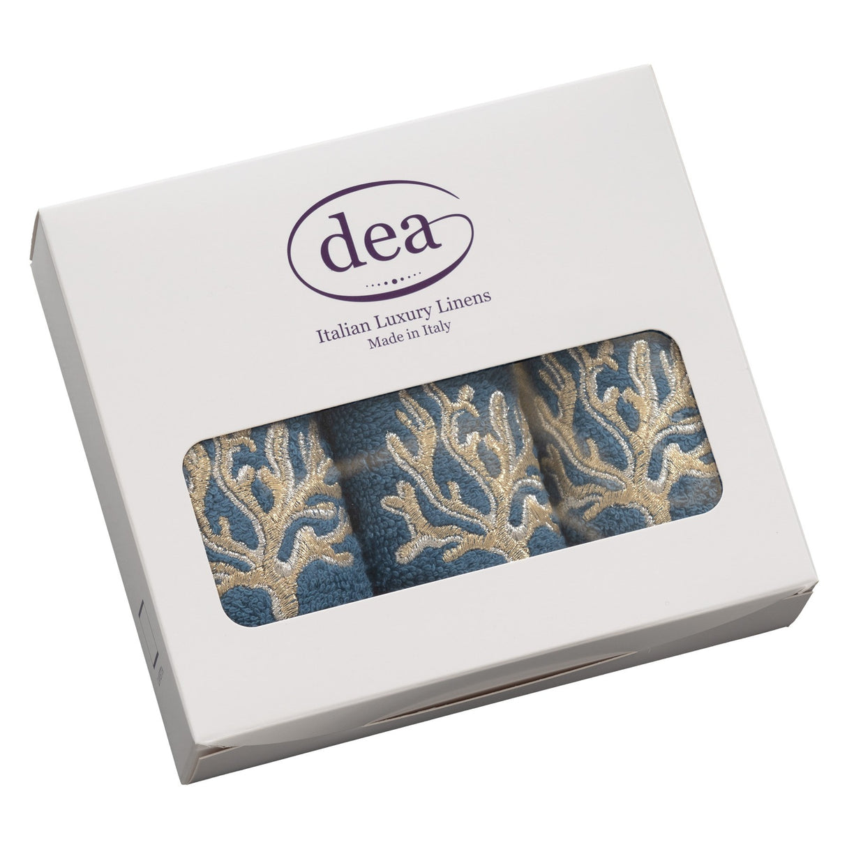 Set 3 Lavette in Spugna di Cotone con Ricamo - Coralli