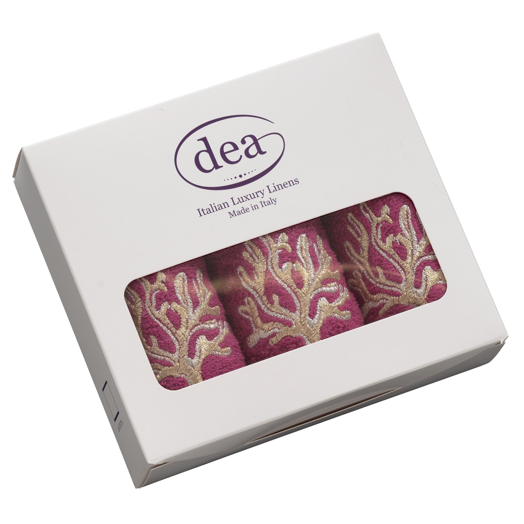 Set 3 Lavette in Spugna di Cotone con Ricamo - Coralli