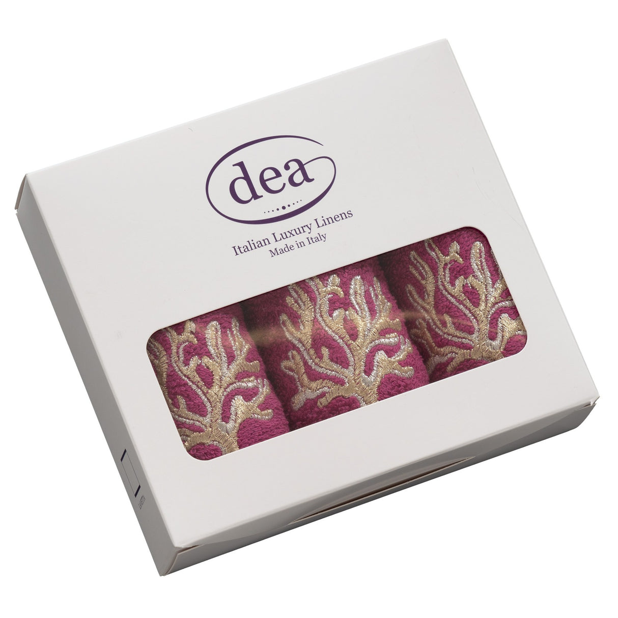 Set 3 Lavette in Spugna di Cotone con Ricamo - Coralli