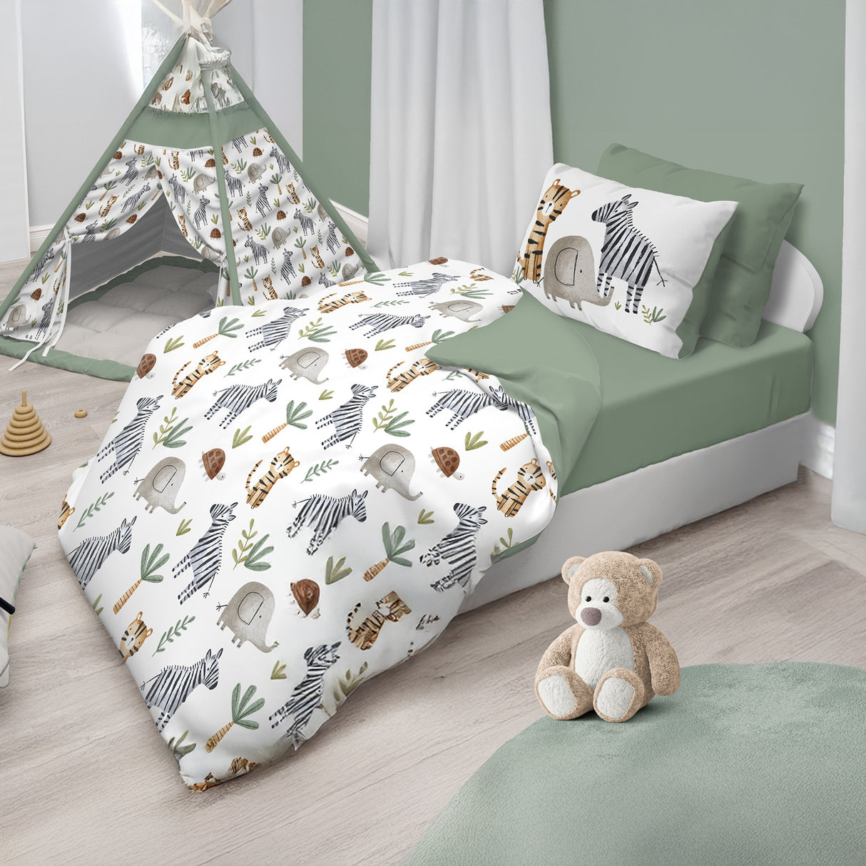 Parure Copripiumino in Puro Cotone con Fantasia - Zebre