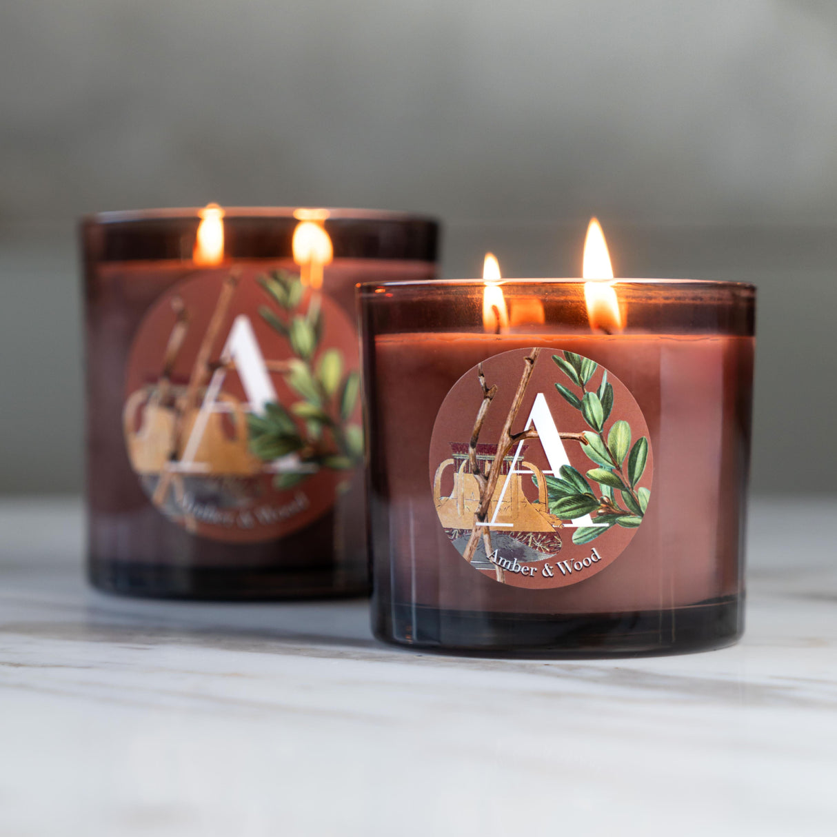 Candela Profumata Fragranza Ambra e Legno - Amber & Wood