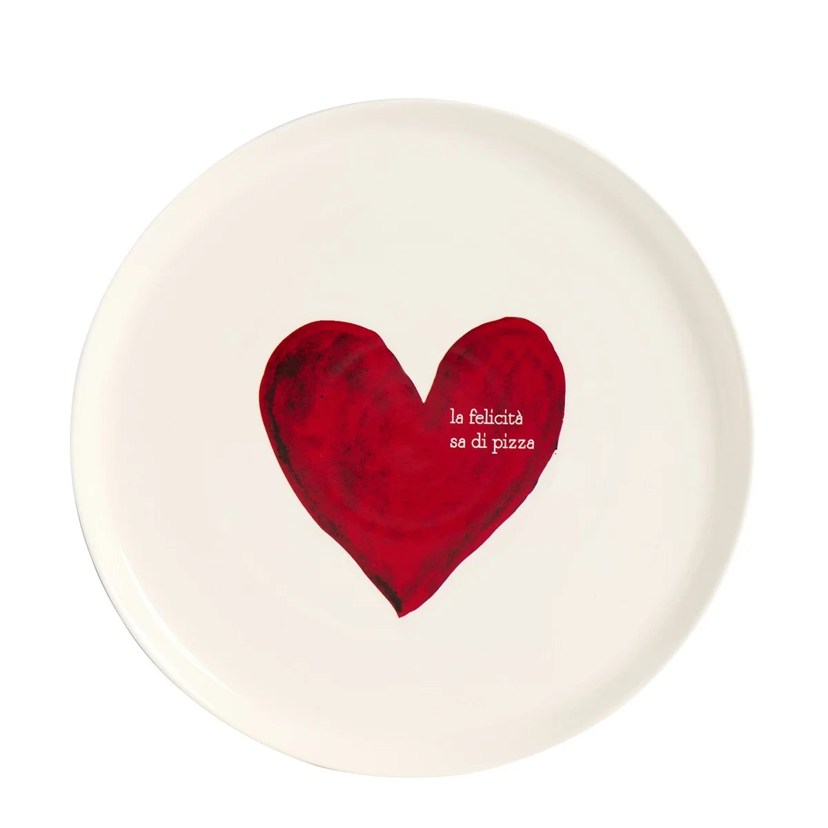 Piatto Pizza in Grès Serigrafato - La Felicità sa di Pizza