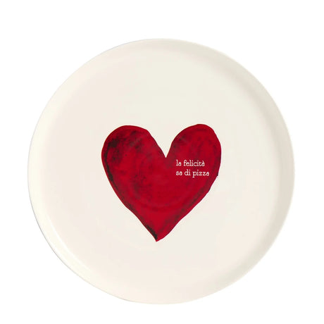 Piatto Pizza in Grès Serigrafato - La Felicità sa di Pizza
