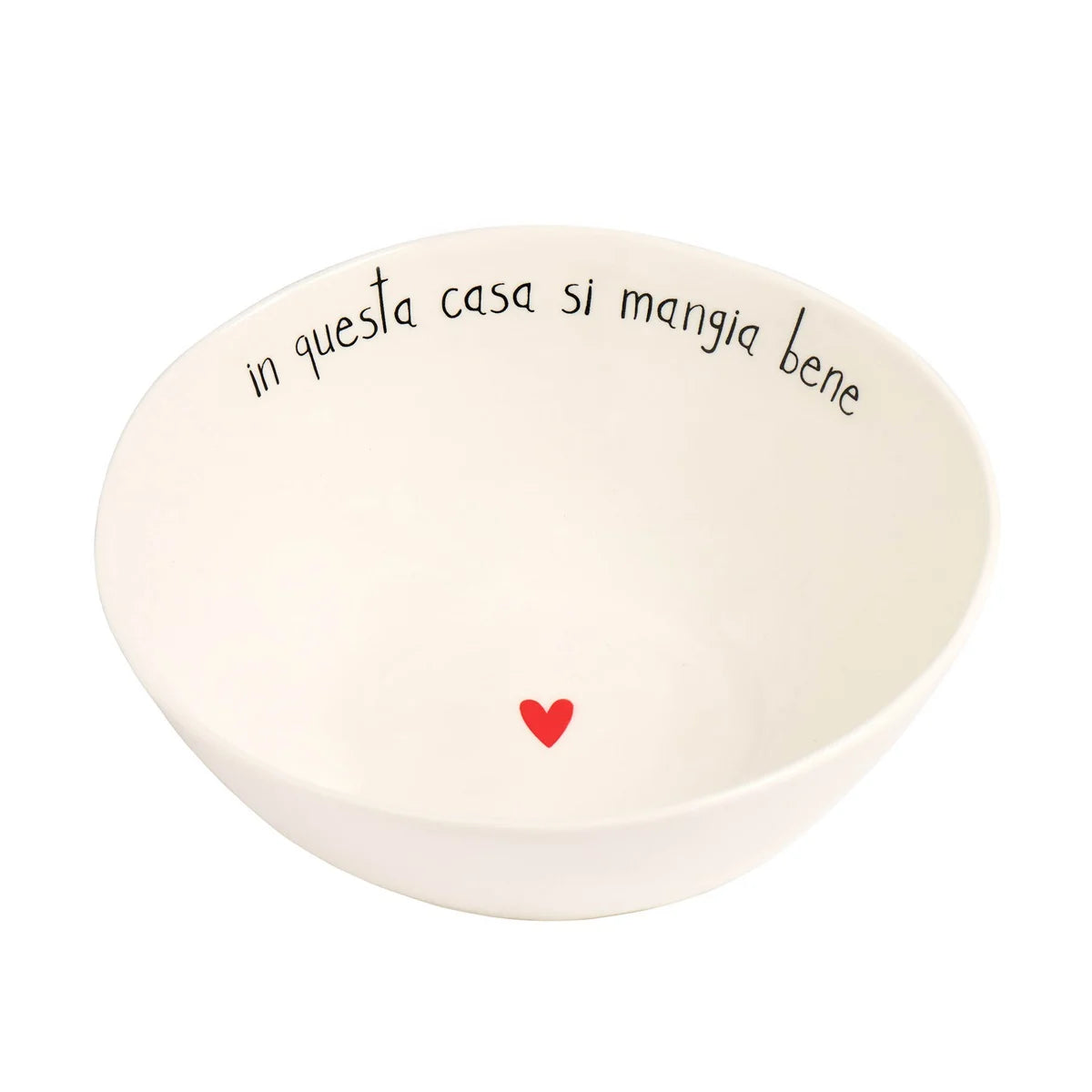 Insalatiera in Grès Serigrafata - In Questa Casa si Mangia Bene