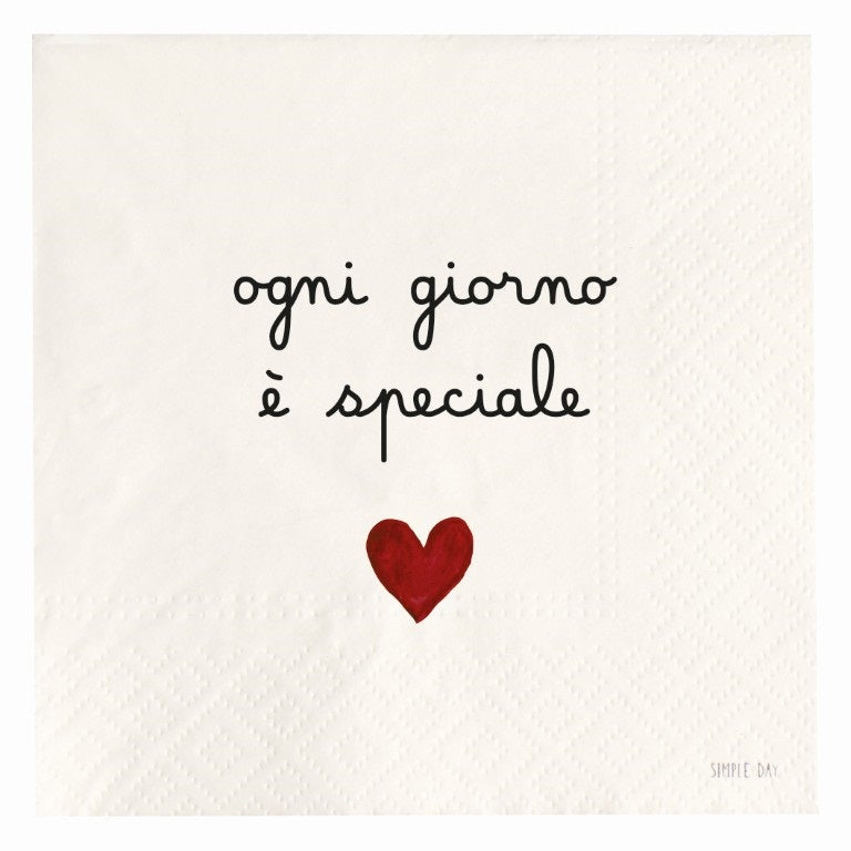 Set 20 Tovaglioli in Carta con Scritta - Ogni Giorno è Speciale
