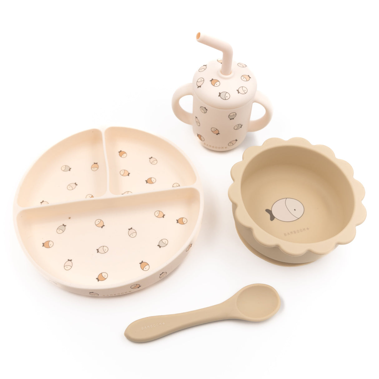 Set da Pranzo da Bambino in Silicone LFGB - Fishes