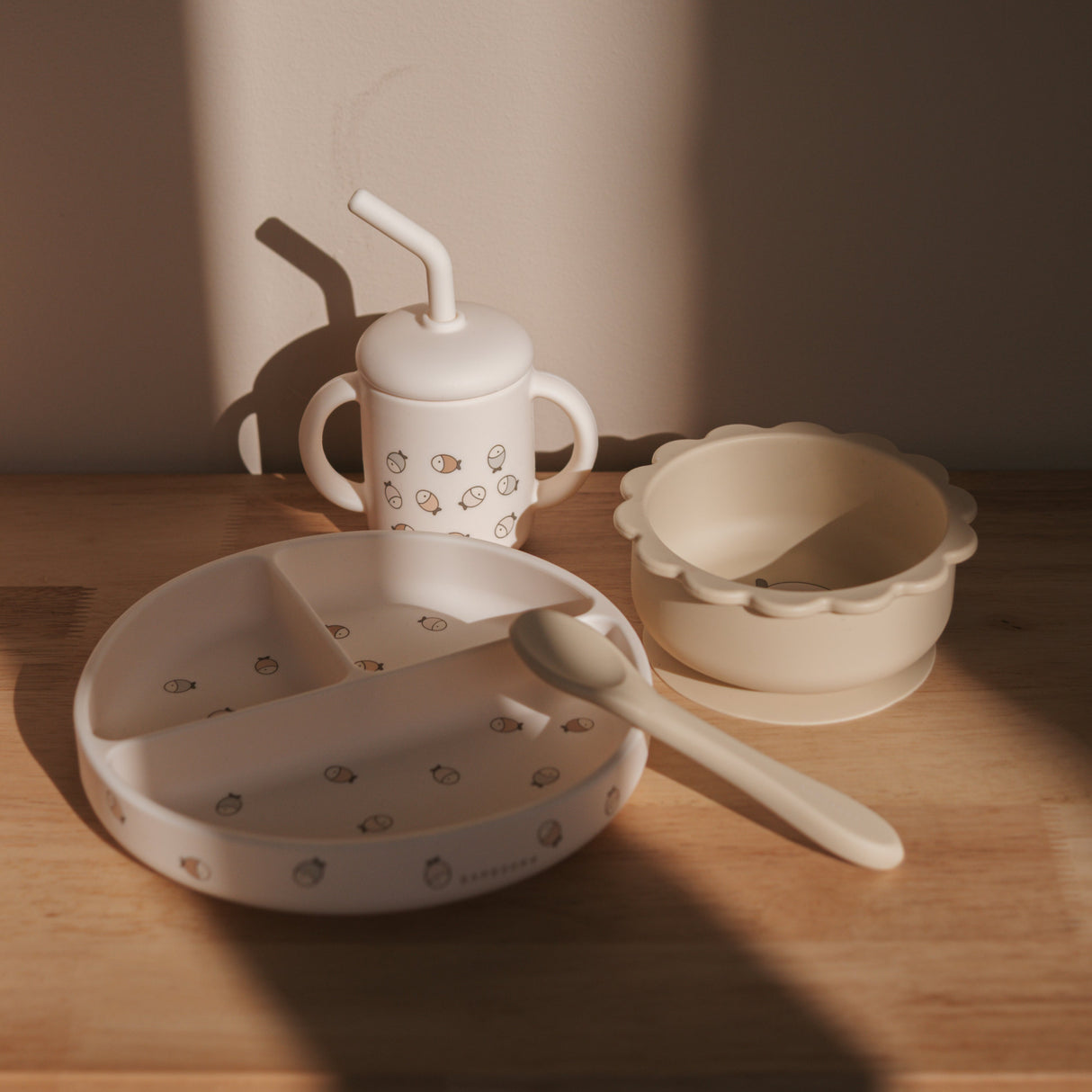 Set da Pranzo da Bambino in Silicone LFGB - Fishes