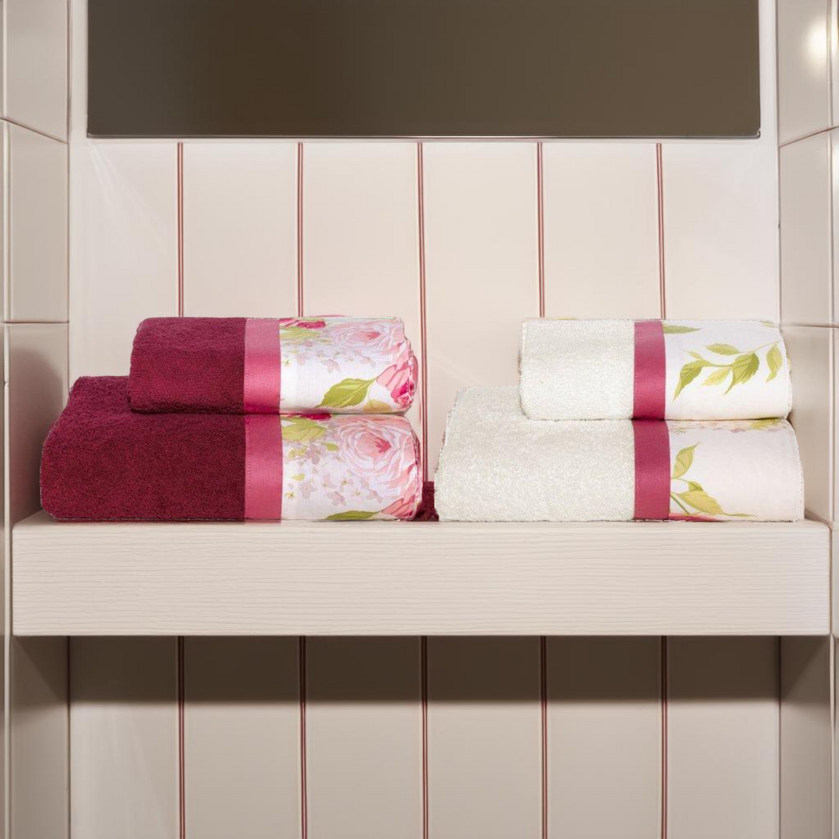 Set 2 Coppie di Spugna con Balza in raso floreale - Sanderson