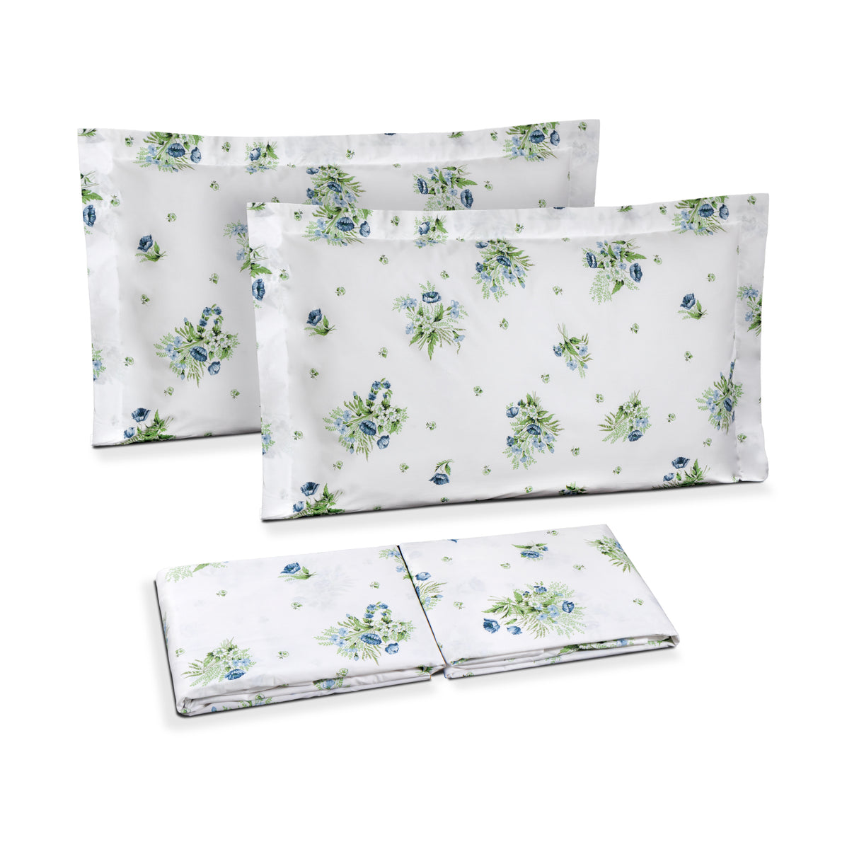 Completo Lenzuola Copriletto in Percalle di Cotone Fantasia Floreale - Imperia