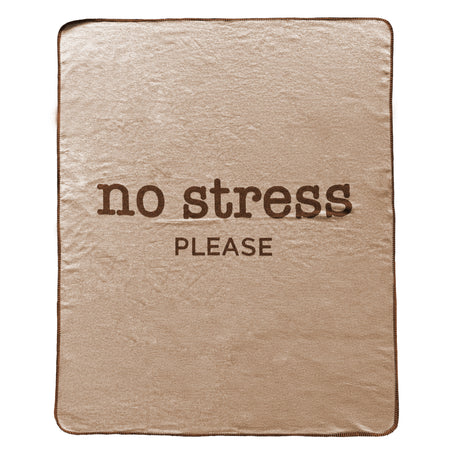 Plaid in Lana Cotta con Scritta - No Stress