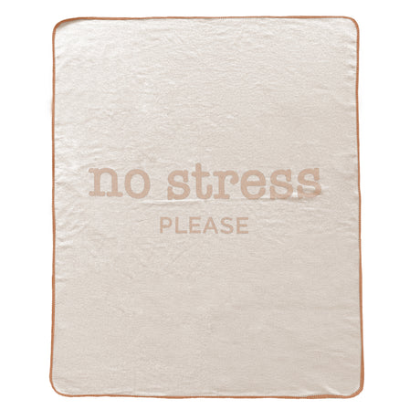Plaid in Lana Cotta con Scritta - No Stress