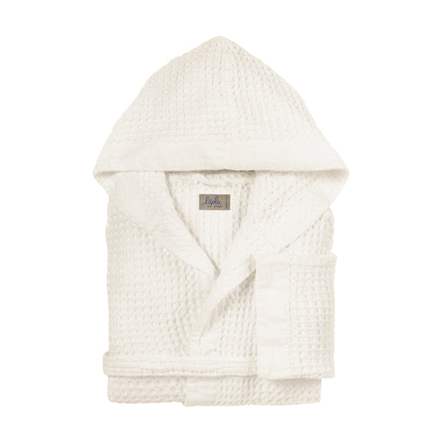 Accappatoio con Cappuccio Nido d'Ape in Puro Cotone - Jaspy