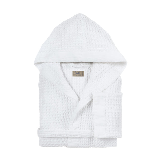 Accappatoio con Cappuccio Nido d'Ape in Puro Cotone - Jaspy