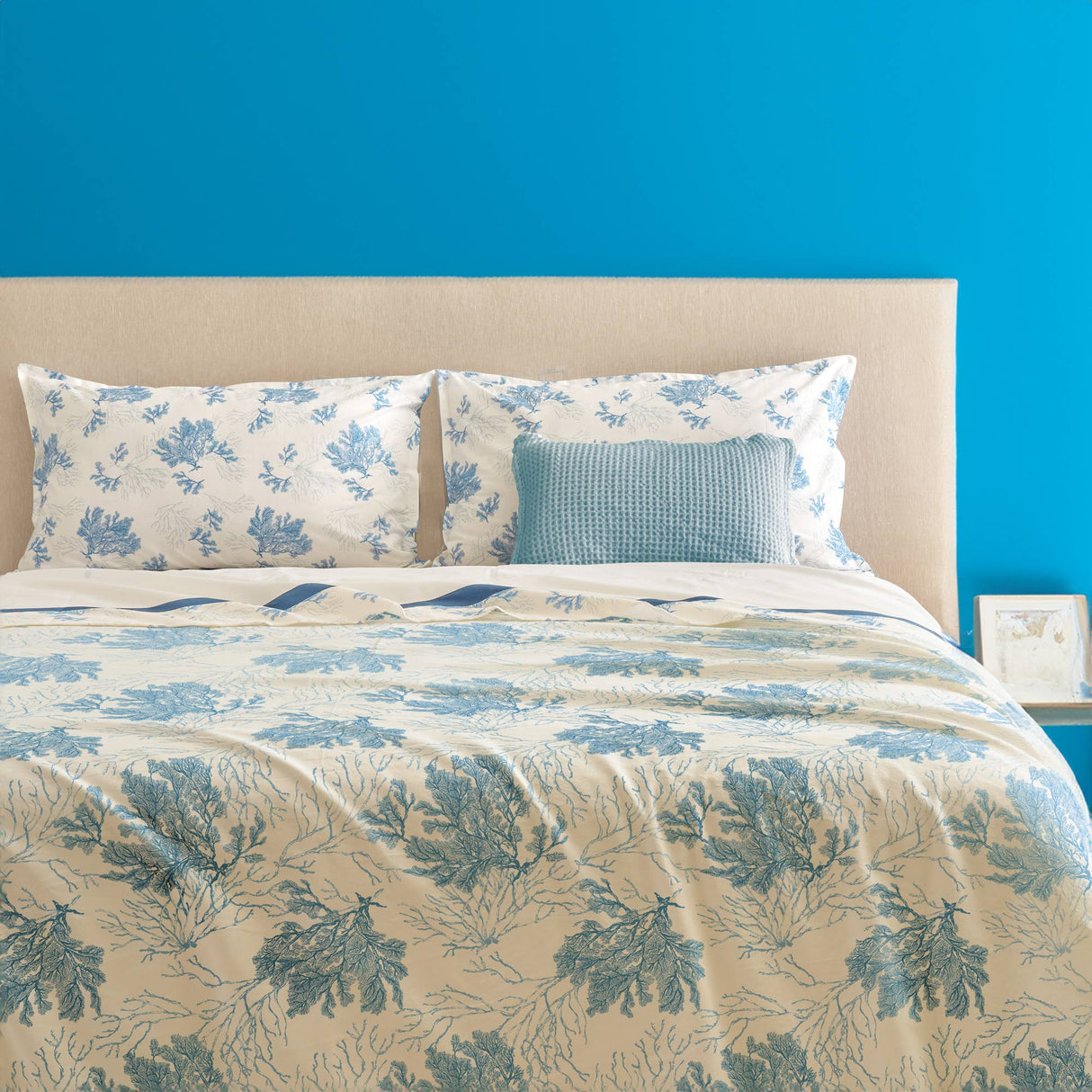 Telo Copritutto in Panama di Cotone Fantasia Corallo - Maddalena