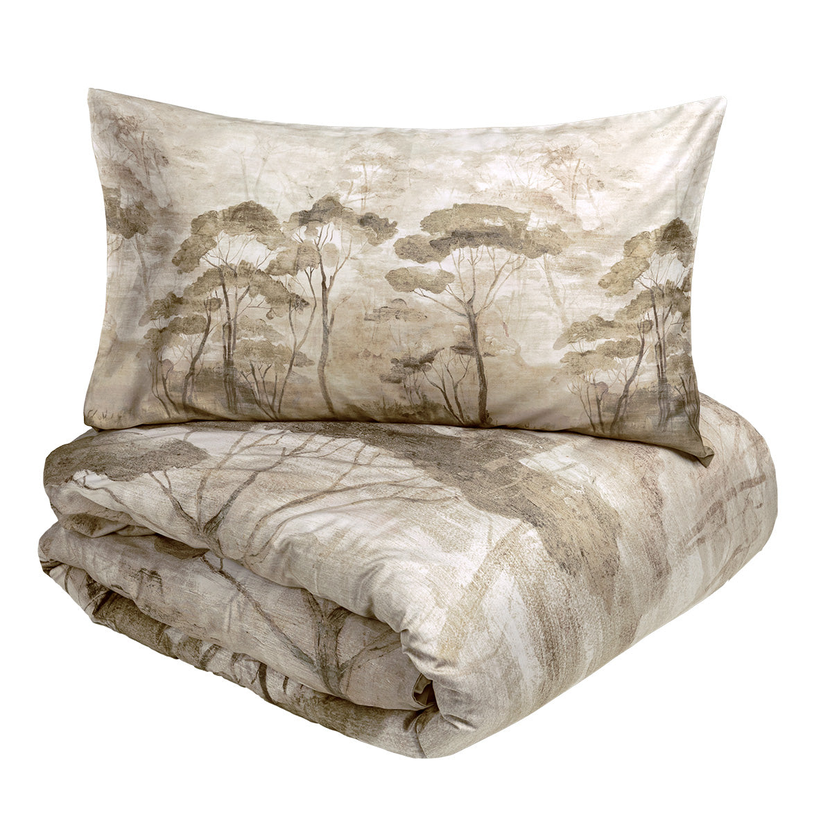 Parure Copripiumino in Raso Di Cotone Fantasia Boschi Incantati - Nemora