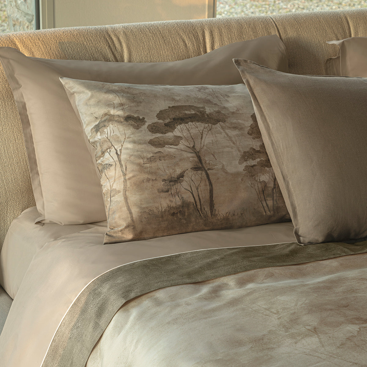 Completo Lenzuola in Raso Di Cotone Fantasia Boschi Incantati - Nemora