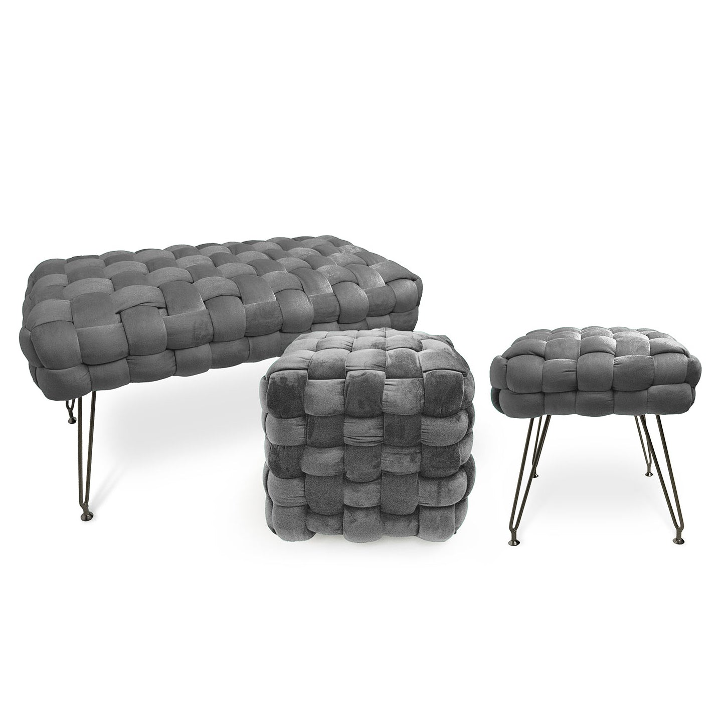 Sgabello Pouf in Multistrato di Pioppo - Ottoman