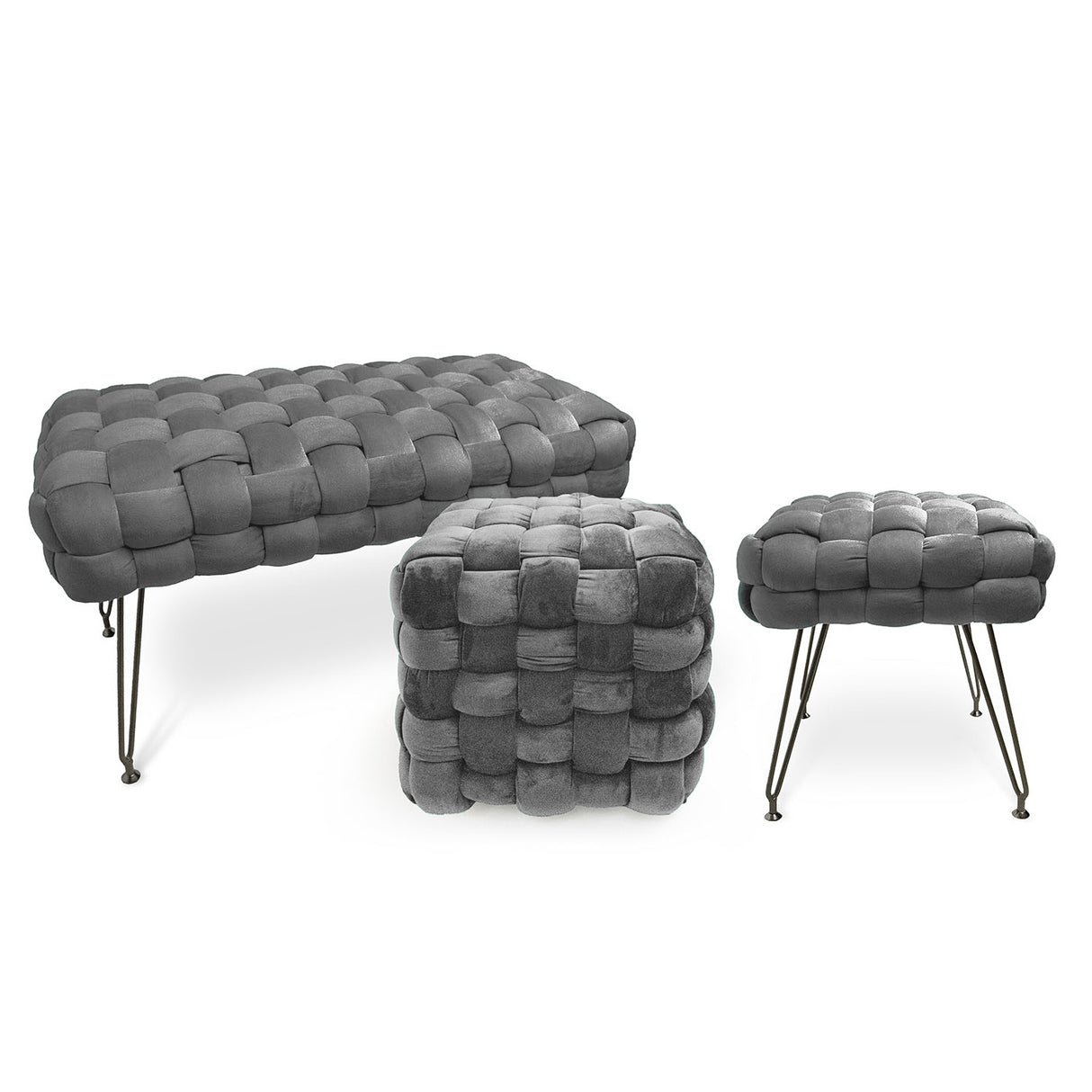 Sgabello Pouf in Multistrato di Pioppo - Ottoman