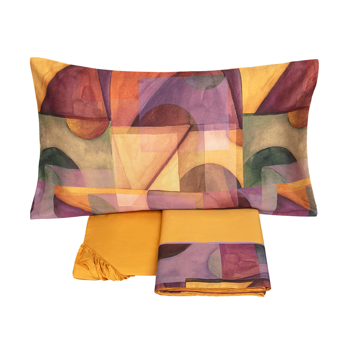 Completo Lenzuola in Percalle di Cotone Fantasia Astratta - Paracas